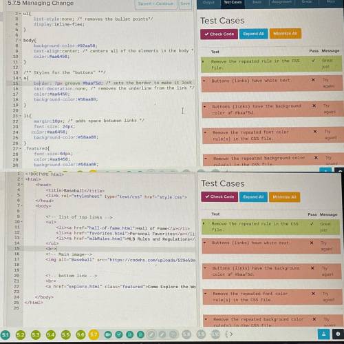 I need help with 5.7.5 managing change on codehs!