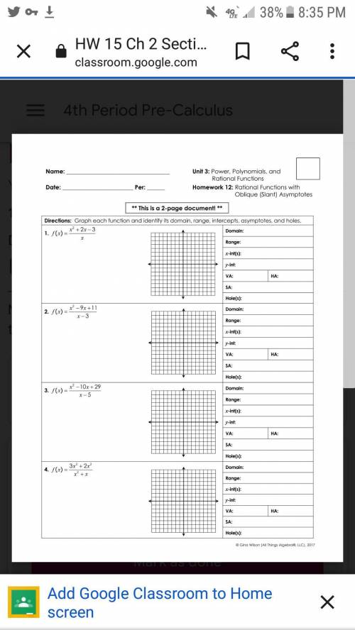 Questions 1 3 5 7 range and graph not needed