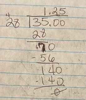 35 devide 28 with decimals pls help I need help