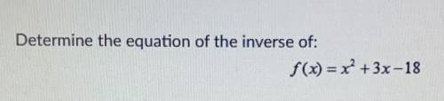 Determine the equation of the inverse of :