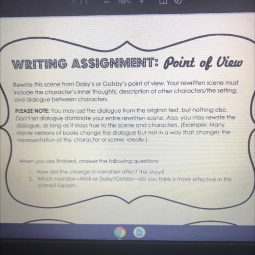 Need help with this assignment. Rewrite the science from when Daisy and Gatsby reunite. You can eit
