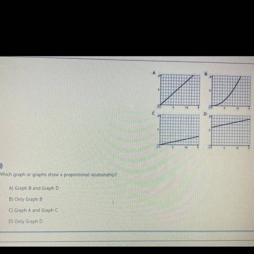 Which graph or graph shows a proportional relationship￼