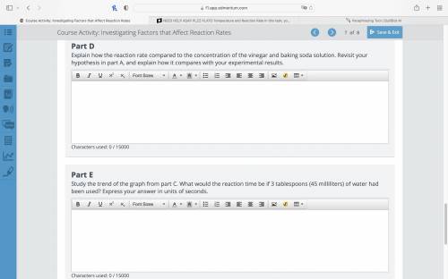 NEED HELP ASAP

Concentration and Reaction Rate
In this task, you will determine how the concentra