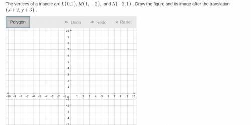 The vertices of a triangle are (0,1) (1,-2) (2-1) Draw the figure and its image after the translati