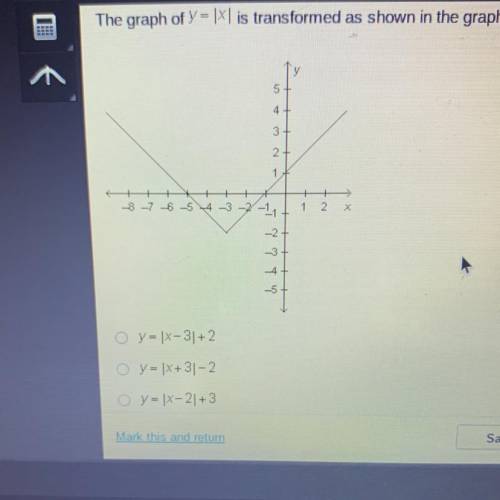 Which equation represents the transformed function?