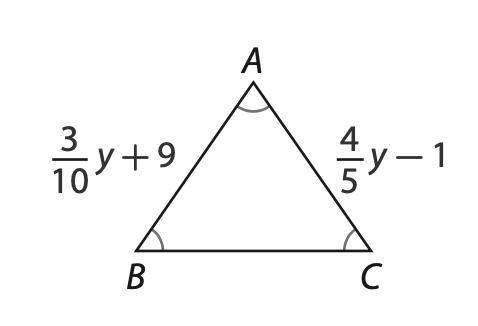 What is the length of each side of the triangle? Use the diagram below.

Show all of your work to