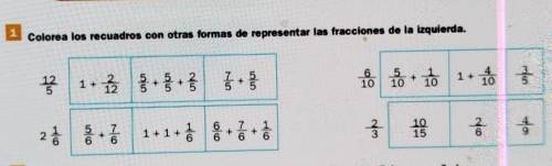 Página 122 matemáticas

colorea los recuadros con otras formas de representar las fracciones de la