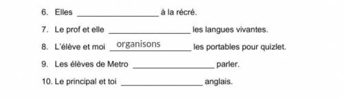 Fill in the blank in French