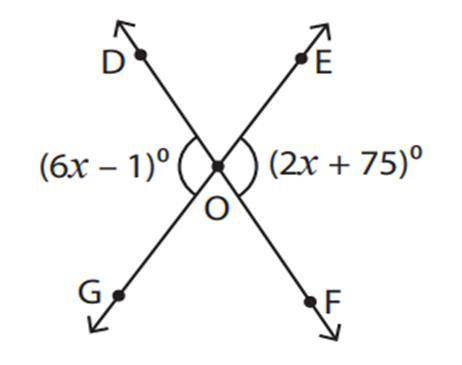 Find the value of x and the indicated angles.
