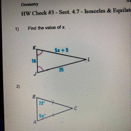 1)
Find the value of x.