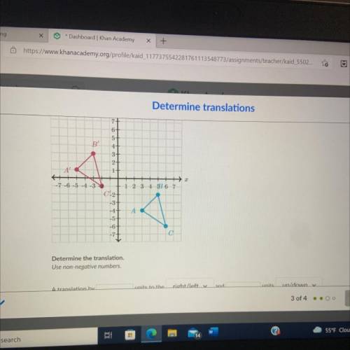 A’BC’ is the image of ABC under a translation determine the translation