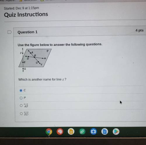 Use the figure below to answer the following questions. Which is another name for line L