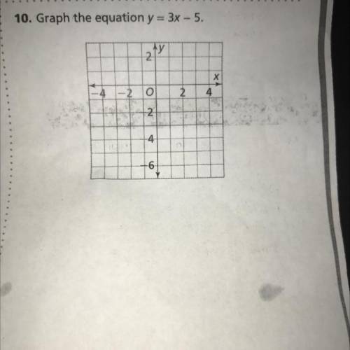 10. Graph the equation y = 3x - 5