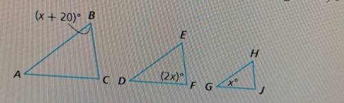 Angles A,D and G are congruent, and angles c, f and j are congruent. What is the mesure of angle E?