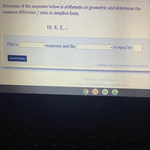 Determine if the sequence below is arithmetic or geometric and determine the common difference/ rat