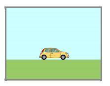 Study the image of the moving car.

A car that is driving at the flat bottom of the hill would hav