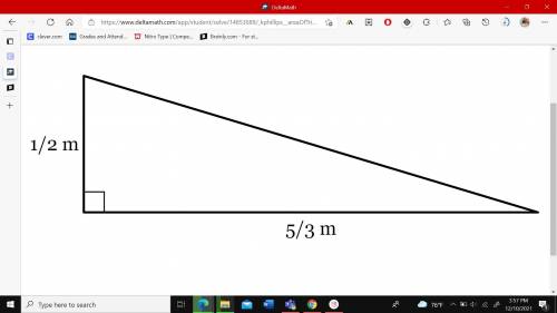 What is the area, in square meters, of the shape below? Express your answer as a fraction in simple