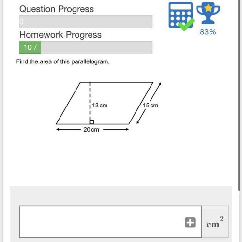 Find the area of this parallelogram