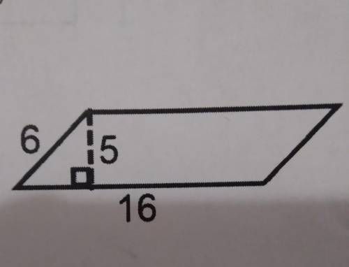 Find area of each parallelogram 6 5 16