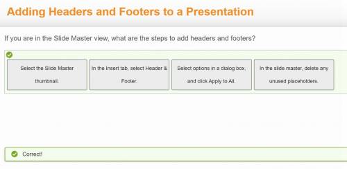 If you are in the Slide Master view, what are the steps to add headers and footers?
