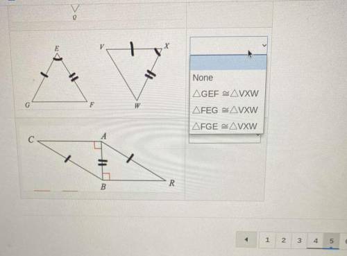 #5: Which congruence statement correctly describes the congruent triangles? (GEOMETRY, MULTIPLE CHO