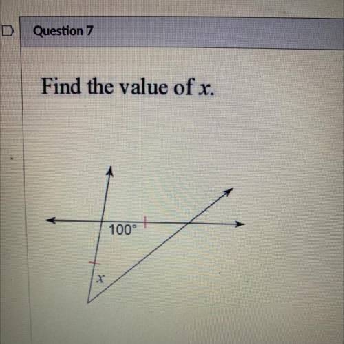 I need help find the value of x