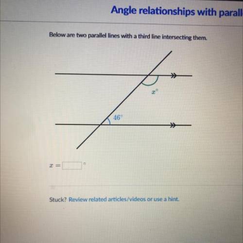 »
How do I find the angle degree of x ?