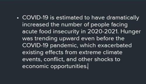 How does Food Security manifested during this pandemic.