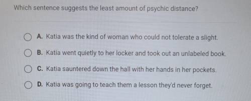 Which sentence suggests the least amount of psychic distance?