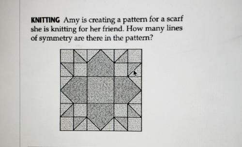 KNITTING Amy is creating a pattern for a scarf she is knitting for her friend. How many lines of sy