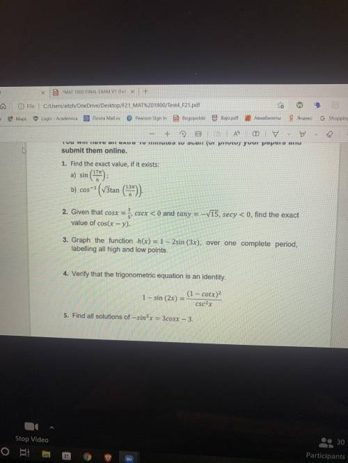 Answer question 2 and only question 2! PRE- CALC