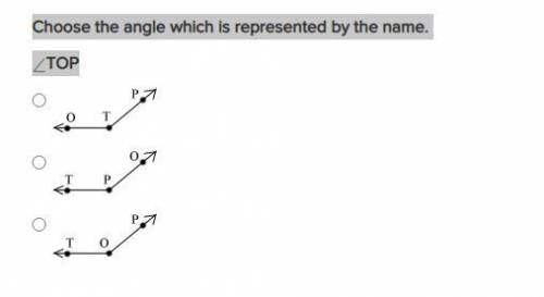 Choose the angle which is represented by the name.
TOP