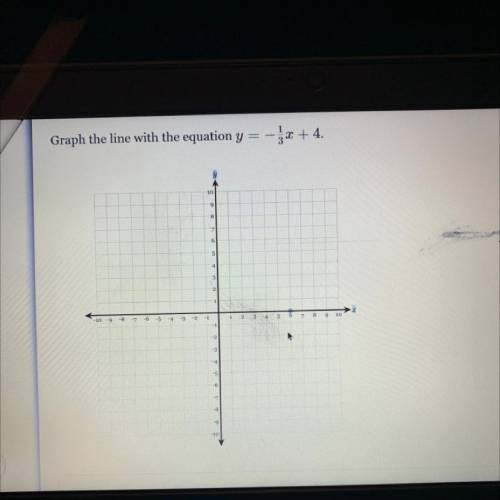Graph the line with the equation y = -1/3x + 4