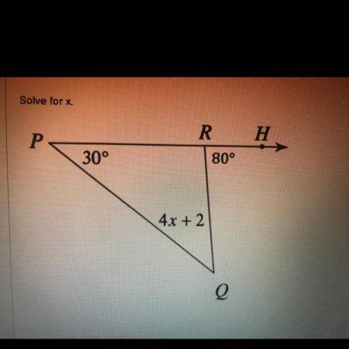 Need help ASAP! Question in picture;)
Solve for x.