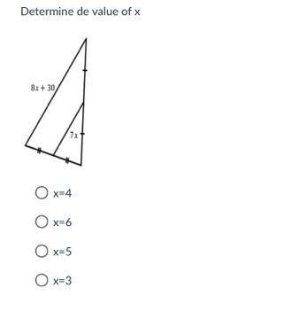 8x+30
7x
Find the value of X