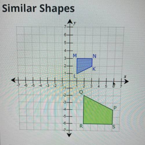 Part 1
Whose sequence proves trapezoid PQRS is similar to trapezoid KLMN? Why?