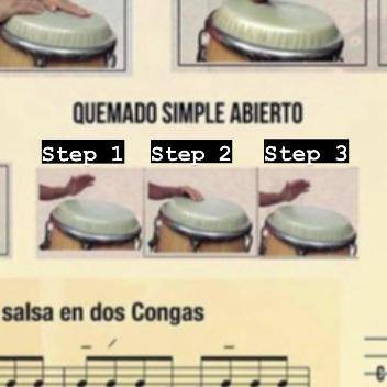 What could “quemado simple abierto” mean in english? It is being used to describe Drum notation in