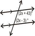 Find the value of x in the figure below.

Write an equation and solve for x.
Choose the best answe