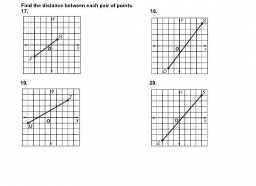 Find the distance between each pair of points 
Need help with those please