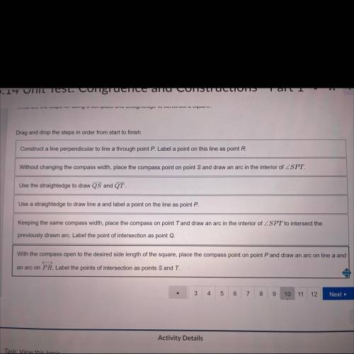 PLZ HELP!!!

What are the steps for using a compass and straightedge to construct a square? 
Drag