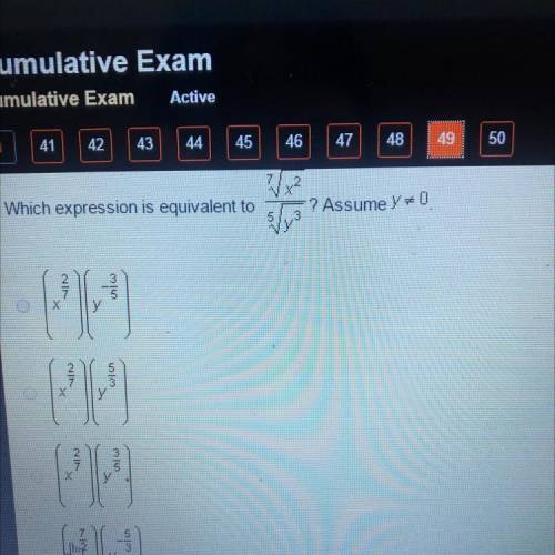 Which expression is equivalent to?