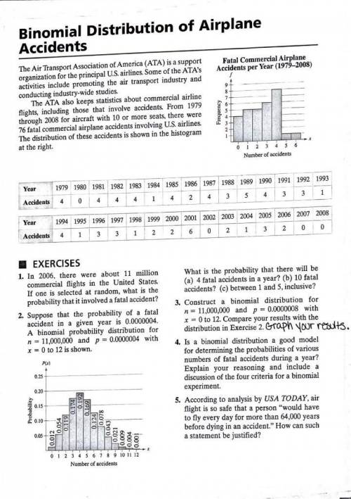 (Statistics) Need help with number 1

1. In 2006, there were about 11 million
commercial flights i