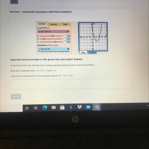 Section 1 - Quadratic Equations with Real Solutions

Table
Controls
Solution
yax'.br
yux-5x+3
1.00