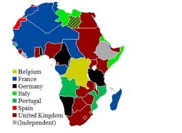 Carefully examine the map above. According to this map, which two European nations controlled most