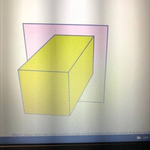 Which shape does the intersection of the vertical plane with the block of butter look like?