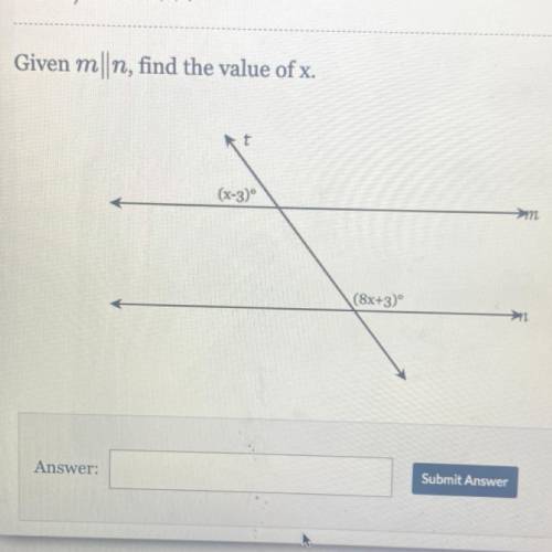Given m||n, find the value of x.
Question in picture
