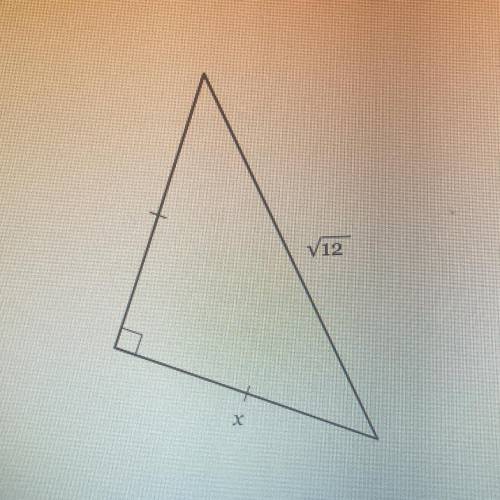 Find the length of side x in simplest radical form with a rational denominator