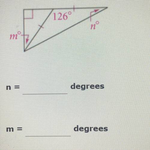 Find the values of the variables. 
n= 
m=