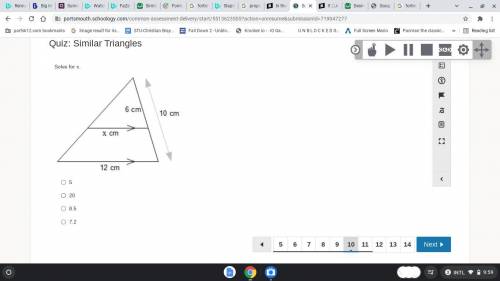 Solve for x. help meh im doing a quiz