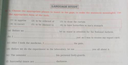 Q1.Choose the appropriate phrase to insert in the gaps,to make the sentences meaningful the appropr